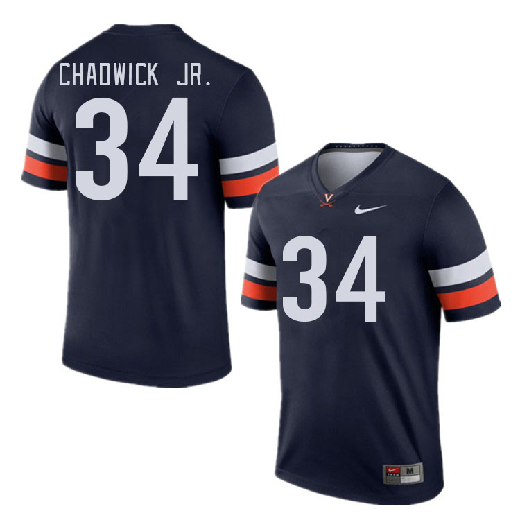 Men #34 Kevin Chadwick Jr. Virginia Cavaliers College Football Jerseys Stitched Sale-Navy